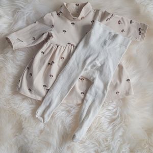 Newborn H&M long sleeve dress with tights